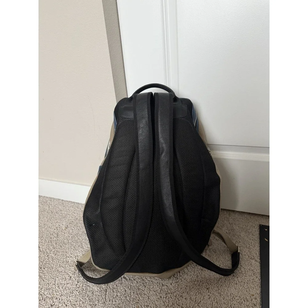 Terrida Elite Italian backpack made of leather Navy Beige Quiet Luxury EUC